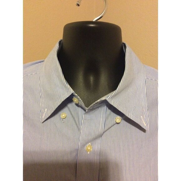 Samuel Adams Southern Tide Button Down Classic Fit Shirt Size Large Blue Striped - Picture 4 of 9